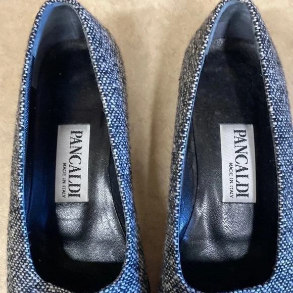 Pancaldi Gray Tweed Made in Italy Appliquéd Flats - Picture 3 of 11